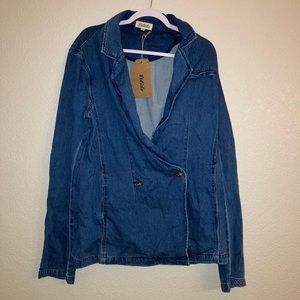 NWT Listicle Denim Pea Coat